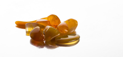 Semiprecious stones isolated on white background