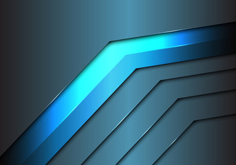 Abstract blue light arrow on dark gray metal design modern futuristic background vector illustration.