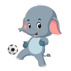 funny elephant cartoon with ball
