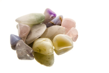 Semiprecious stones isolated on white background