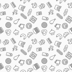 Simple fast food vector seamless pattern