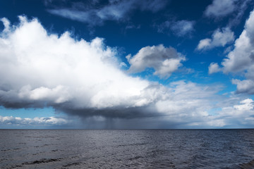 Clouds over gulf of Riga, Baltic sea.