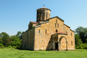 Fototapeta na wymiar Orthodox cathedral in Mokvi village in Abkhazia