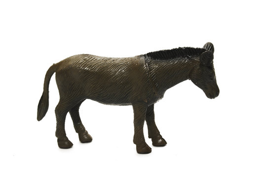 toy donkey,  on white background