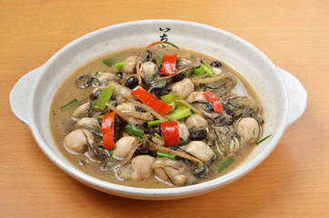 Oyster in black bean sauce   - A Popular Taiwan seafood 