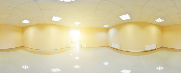 360 panorama view in modern empty apartment interior, degrees seamless panorama.