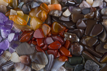 background from multicolored polished stones background