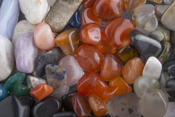 background from multicolored polished stones background
