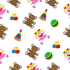Seamless texture consisting of toys.