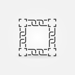 Vector blockchain technology icon in thin line style