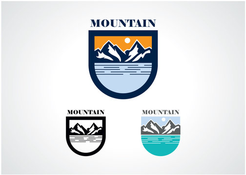 Mountain Emblem Logo Set Template Design Vector, Emblem, Design Concept, Creative Symbol, Icon