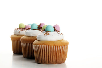 Easter cakes on a white background