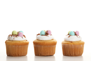 Easter cakes on a white background