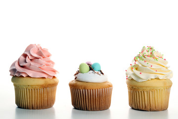 Easter cupcakes.Holidays Easter Isolated