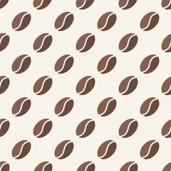 Foto op Plexiglas Koffie Vector koffiebonen naadloos patroon