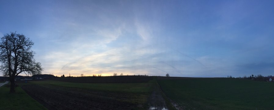 Abendhimmel &uuml;ber Hohenlohe