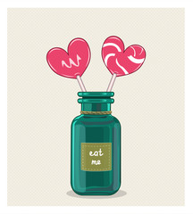 Lollipops in the bottle