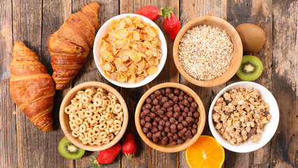selection of cereal breakfast