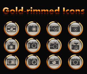 camera gold-rimmed icons for your creative ideas