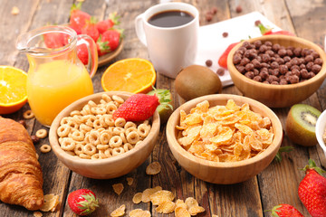 selection of cereal breakfast