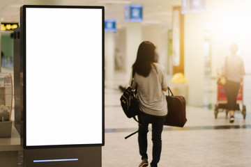 blank advertising billboard at airport.