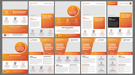 A4 professional flyer bundle with orange gradient colored perfect for business coorporate agency or any marketing needs