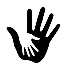 Caring hand logo, vector illustration