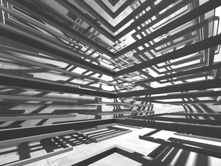 Fototapeta premium Dark basement empty room interior. Concrete walls
