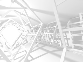 White Architecture Construction Modern Interior Background