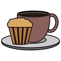 coffee cup hot with cake