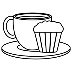 coffee cup hot with cake