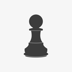 Chess pawn icon. Flat vector illustration in black on white background.