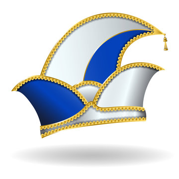 Narrenkappe - Blau Wei&szlig;