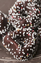 Cake rings with icing and topping