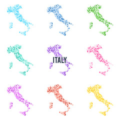 Vector dotted colourful map of Italy.