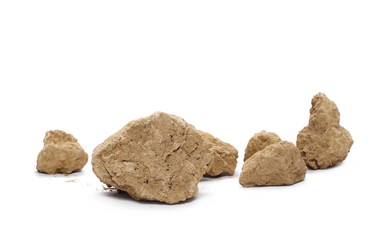 Pile of dirt, soil isolated on white background