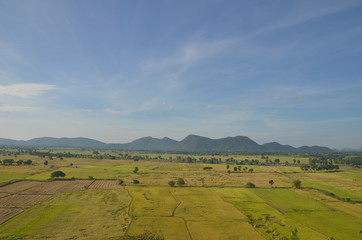 Fototapeta na wymiar Fields and beautiful sky Thailand