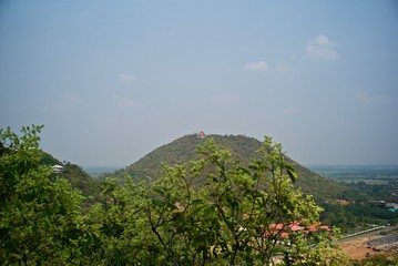 Mountains in Ratchaburi during the fog.