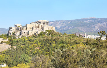 Fototapeta premium the ancient Parthenon and Acropolis landscape in Athens city Greece