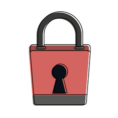 Padlock security symbol icon vector illustration graphic design