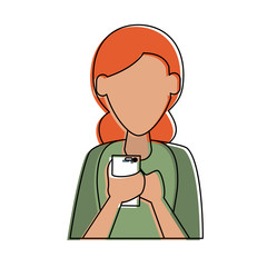 Woman with smartphone icon vector illustration graphic design