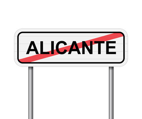 Exit of Alicante, Spain road sign vector