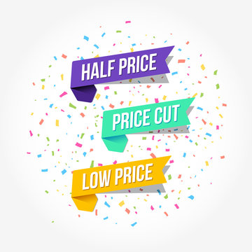Half Price, Price Cut & Low Price Tags