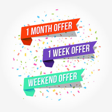 1 Month Offer, 1 Week Offer & Weekend Offer Tags