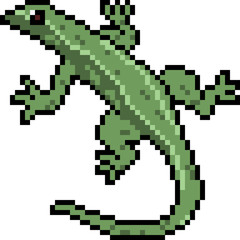 Obraz premium vector pixel art lizard