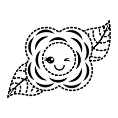 sticker flower kawaii cartoon natural vector illustration