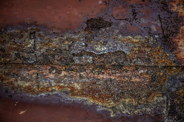 Most rust on an old brown sheet metal