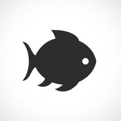 Fish silhouette vector icon