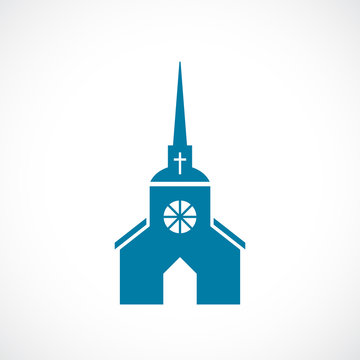 Church with steeple vector icon
