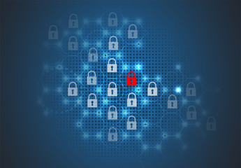 Technology security concept. Modern safety digital background